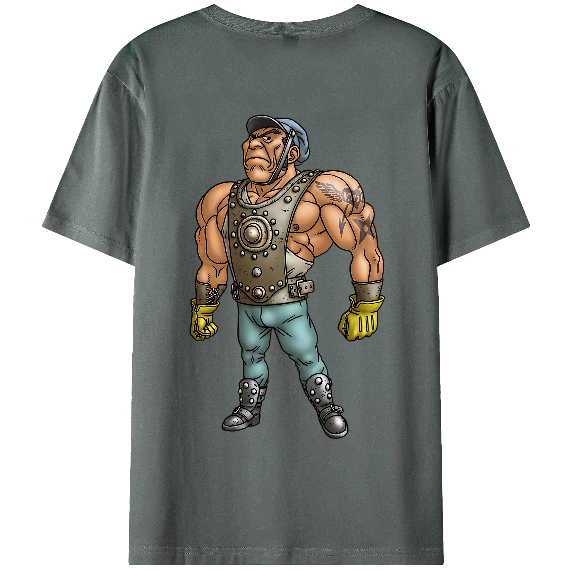 （画像用） ドラゴンクエスト Doragon Kuesuto Dragon Quest 綿100％ メンズ半袖Tシャツ（バックプリント） 通気性